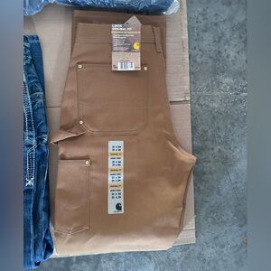 Carhartt Men's Firm Duck Double-Front Work Dungaree Pants- Original Fit - 31x34